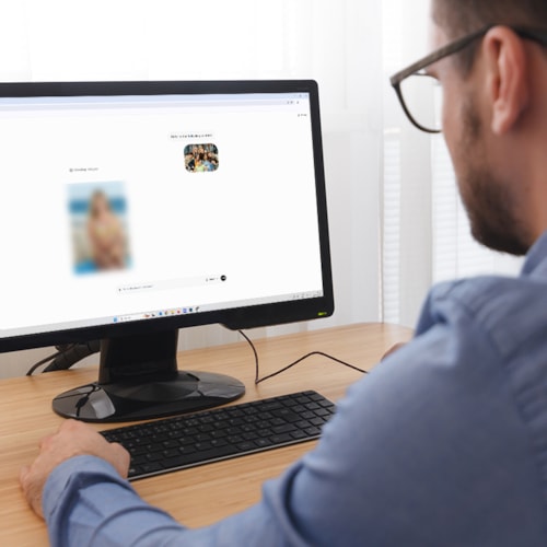 Person using AI to manipulate image of a real child